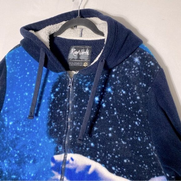 Run North 1982 Blue Polar Bear Fleece Full Zip Hoodie XL - Picture 14 of 16